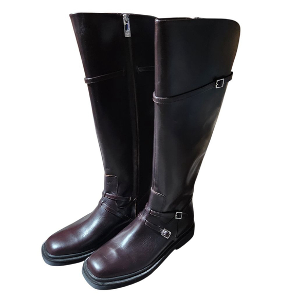 Sarto Shoes - Sarto Leather Knee High Boots Brown Womens Size 9.5